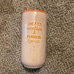 Sweater weather & Pumpkin Spice travel mug.